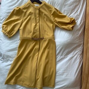 Calvin Klein Mustard Long Sleeve Dress